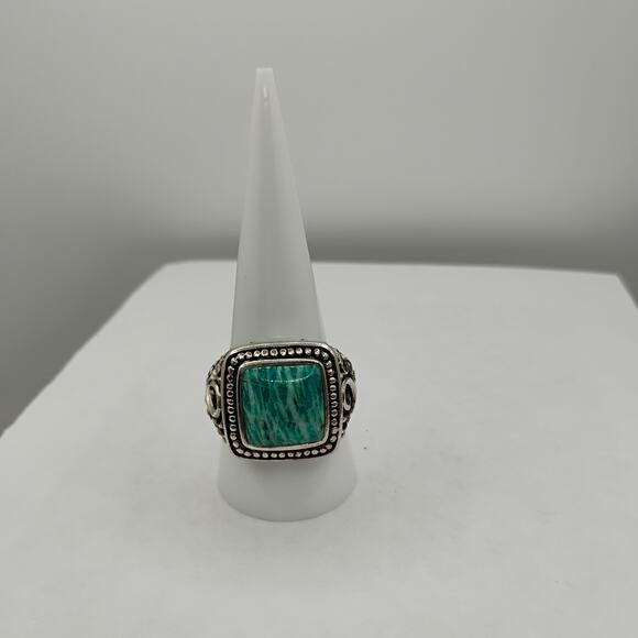 Green Amazonite Sterling Silver Ring Sz 9.75 - Picture 2 of 7